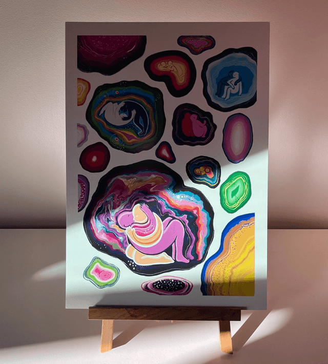 Brangakmeniai iliustracija - Gemstones Print
