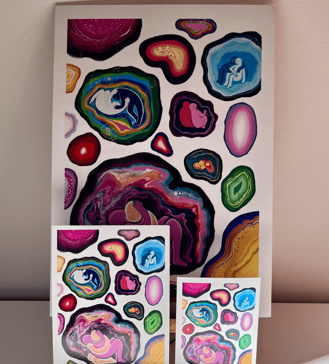 Brangakmeniai iliustracija - Gemstones Print