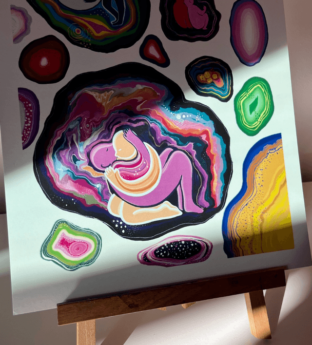 Brangakmeniai iliustracija - Gemstones Print